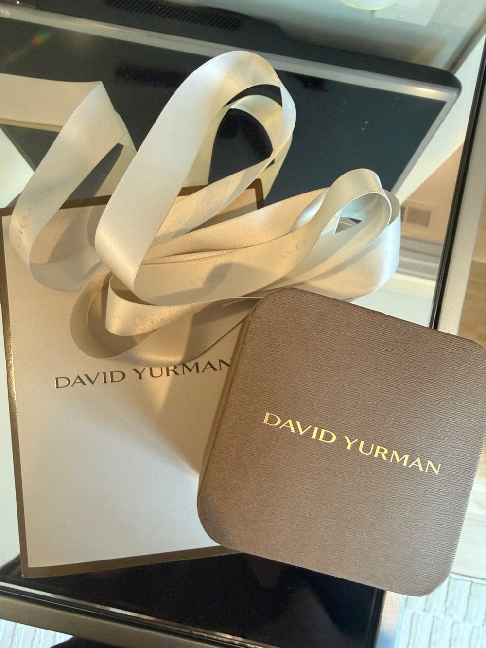 David Yurman Cream Ribbon & Brown Box Gift Set